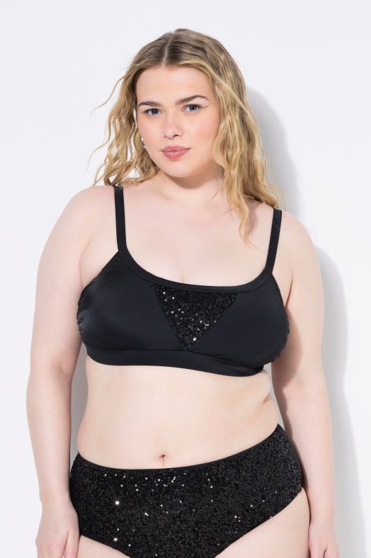 Haut de bikini avec bonnets souples, paillettes