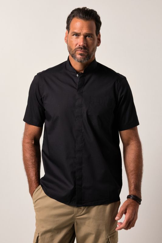 Veste de cuisine JP 1880 à manches courtes, col montant et boutons-pression, coupe Boxy Fit – jusqu'au 8 XL