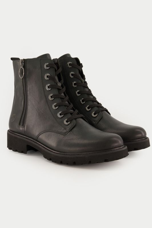 Bottines en cuir Remonte, esprit motard, fermeture zippée - largeur G