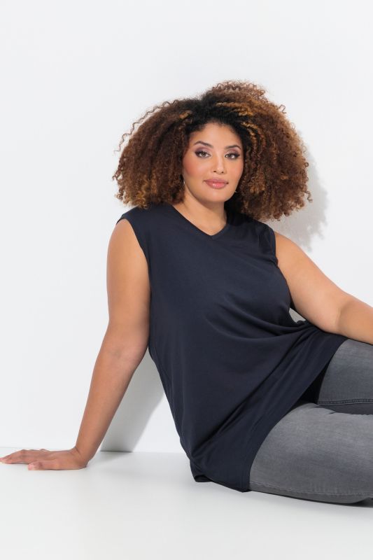 Débardeur en coton. Coupe Relaxed à encolure V