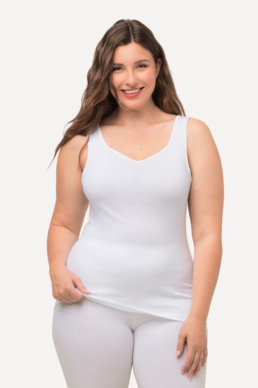 Débardeur/maillot de corps en jersey de coton, décolleté en V