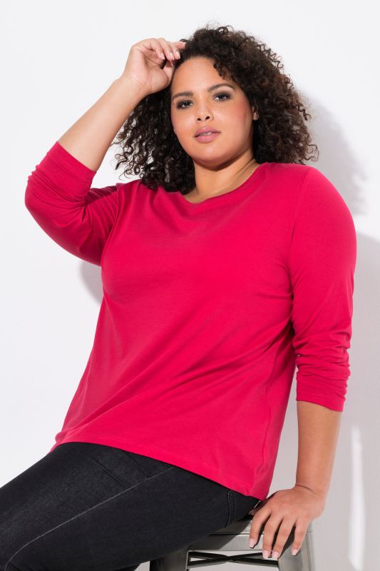 T-shirt Slim Fit, décolleté rond et manches longues