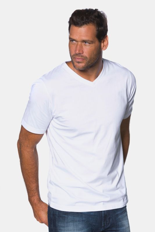 T-shirt JP 1880 Basic, col en V - jusqu'au 8 XL