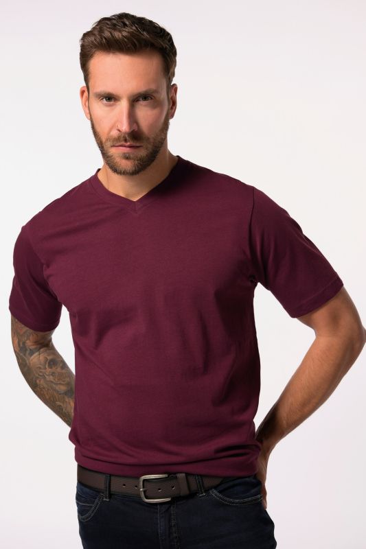 T-shirt JP 1880 Basic, col en V - jusqu'au 8 XL