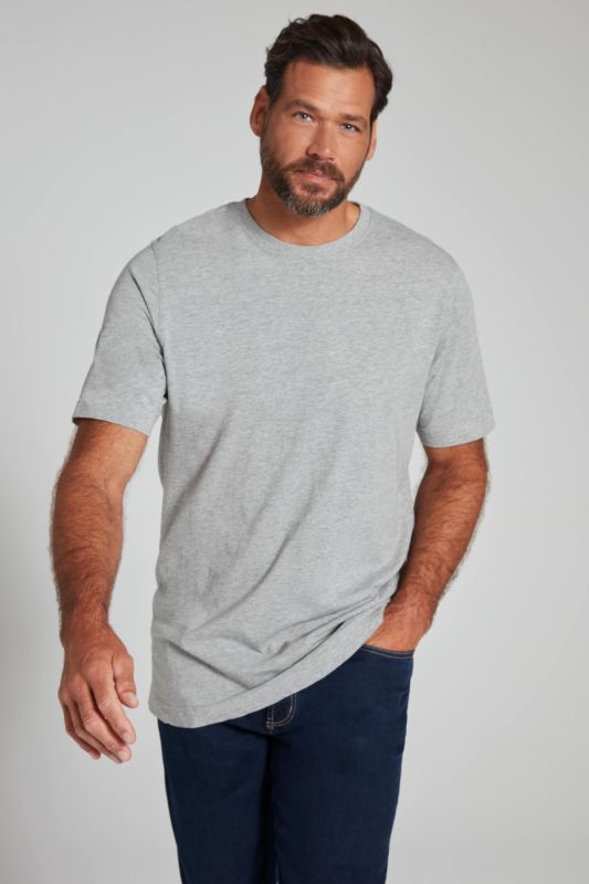 T-shirt Basic en coton peigné, col rond - jusqu'au 8 XL