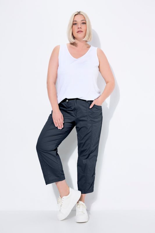 Pantalon cargo 7/8. Taille confortable, Attaches