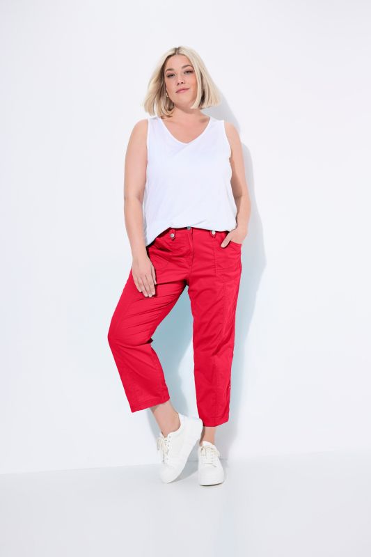 Pantalon cargo 7/8. Taille confortable, Attaches
