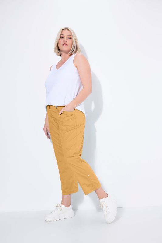 Pantalon cargo 7/8. Taille confortable, Attaches