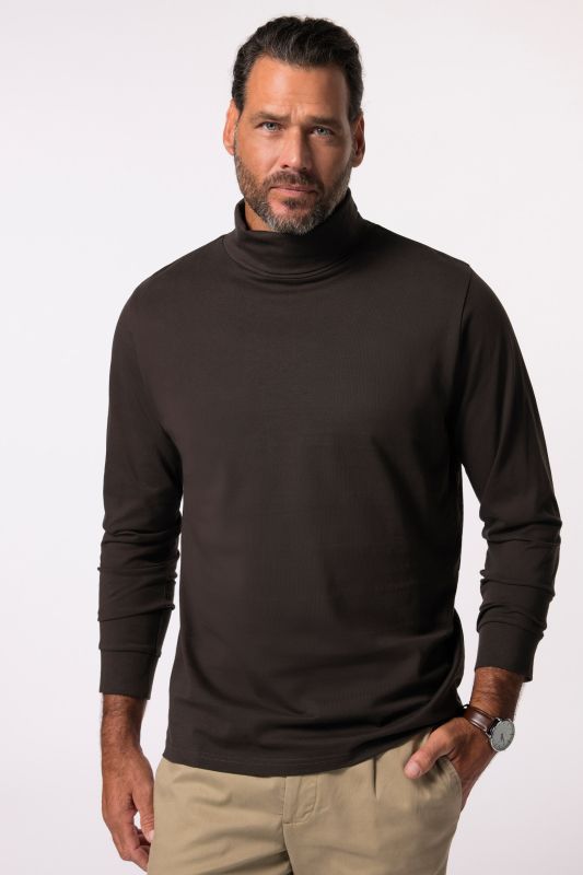 T-shirt à col roulé JP 1880, collection Basic, tissu jersey et manches longues - jusqu'au 7 XL