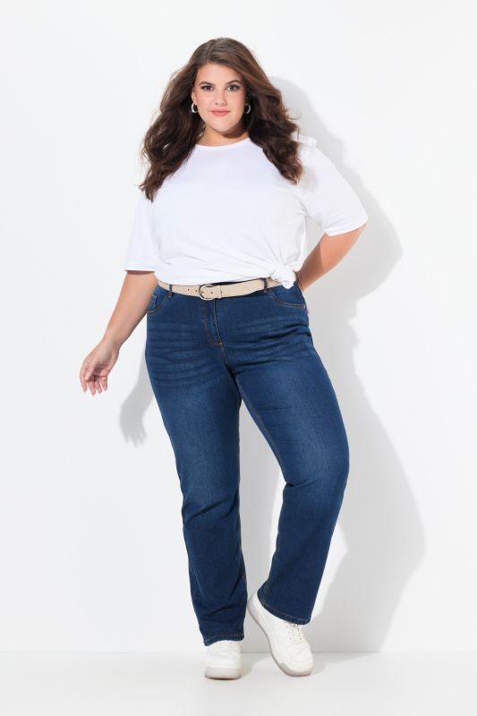 Jean Mandy coupe droite 5 poches, taille confortable et tissu stretch
