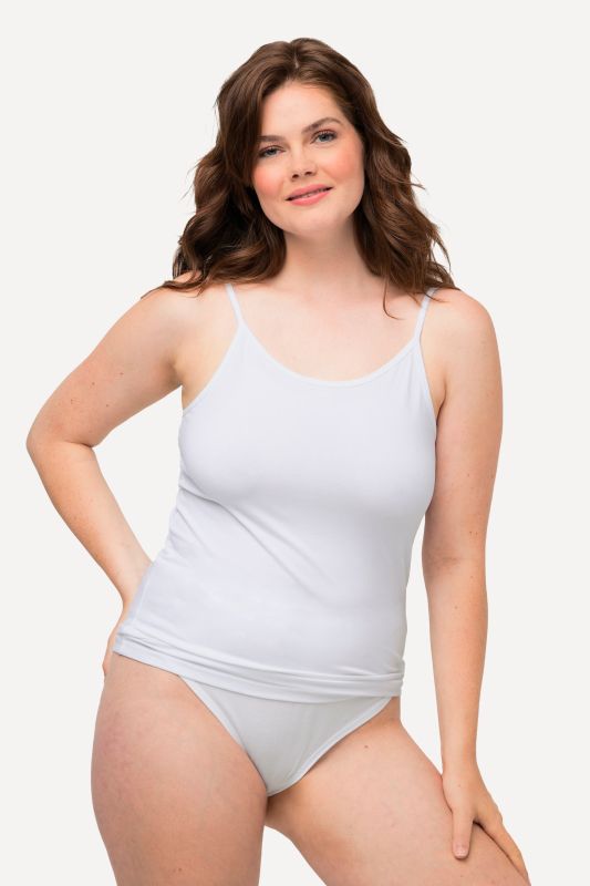 Débardeur en coton bio. Coupe slim à bretelles spaghetti