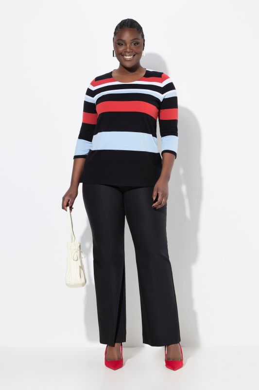 Pantalon droit Rose avec ceinture confortable et tissu stretch