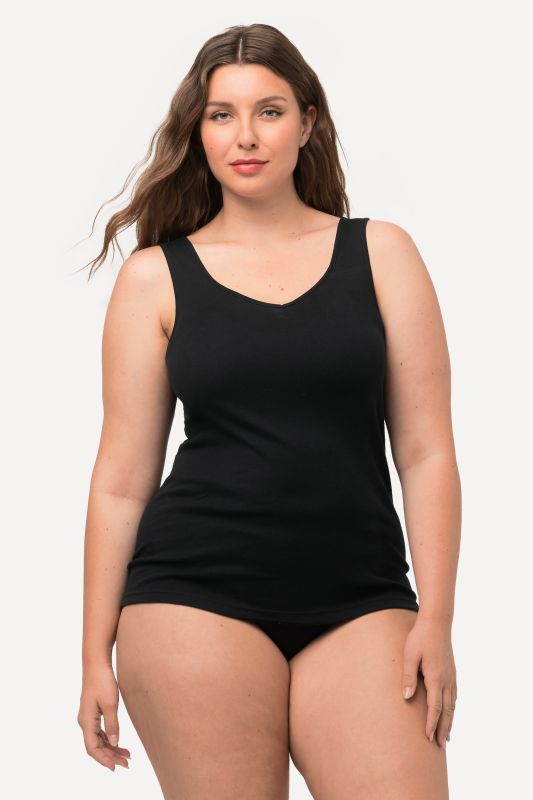 Débardeur/maillot de corps en jersey de coton, décolleté en V