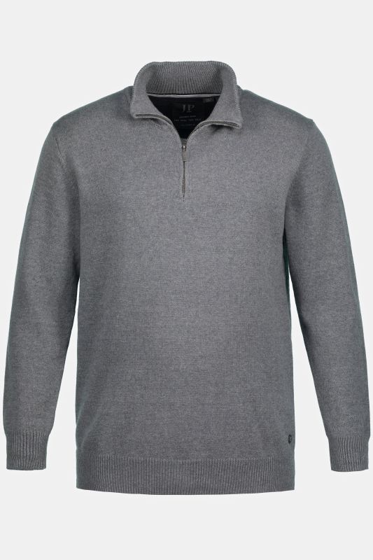 Pull camionneur en maille  à col montant, manches longues et fermeture Éclair.