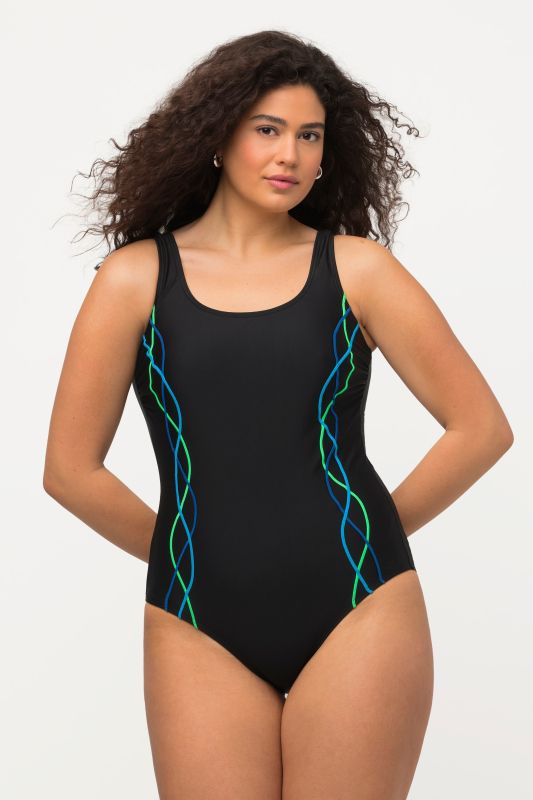 Maillot de bain sans bonnets souples, bande sous la poitrine et passepoils