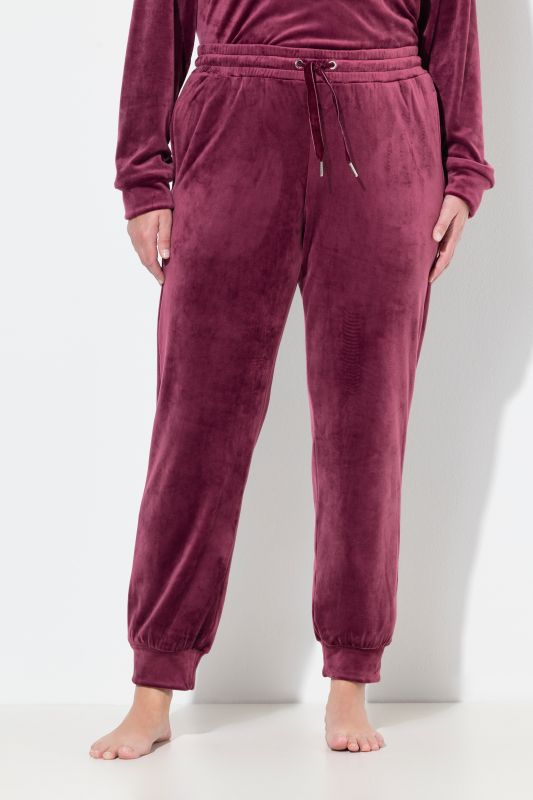 Pantalon homewear, velours ras, base élastique