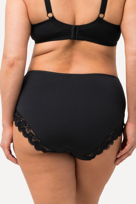 Culottes hautes avec dentelle, lot de 2