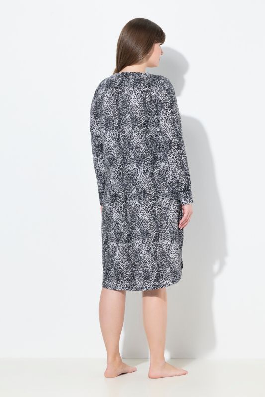 Lot de 2 T-shirts de nuit à col tunisien et manches longues