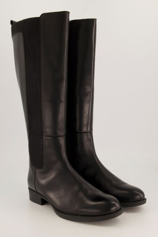 Bottes en cuir tige XL, empiècement stretch - largeur H