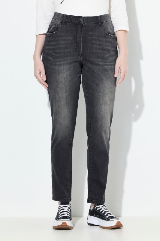 Jean Mia 5 poches, délavage tendance