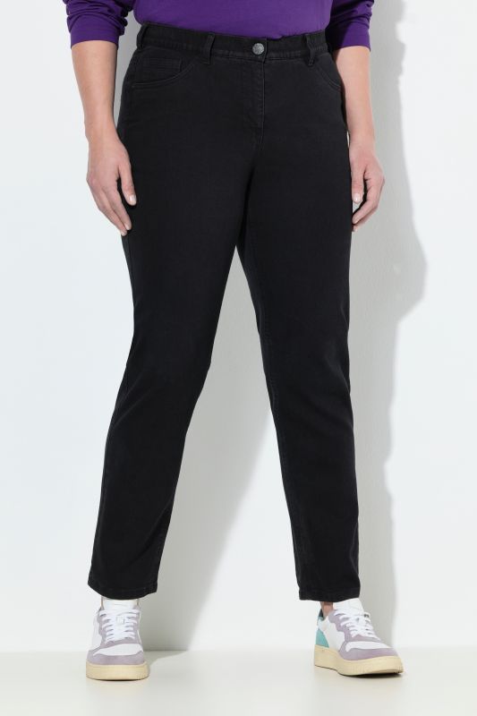 Jean Boyfriend en denim stretch, coupe 5 poches et aille confortable