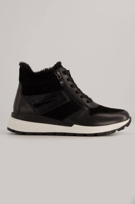 Bottines en cuir Caprice, fermeture zippée et semelle intérieure amovible - largeur H