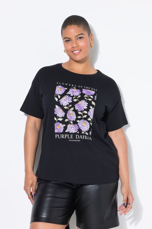 T-shirt oversize. Manches courtes. Imprimé floral