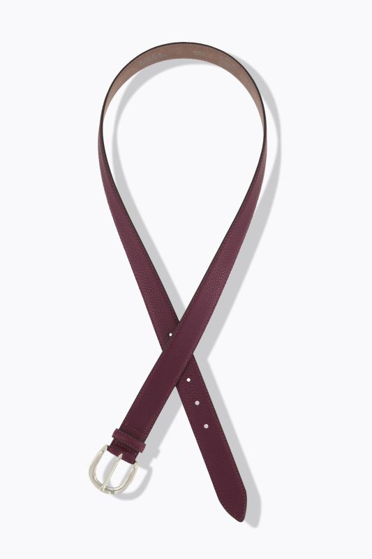 Ceinture en cuir, matière texturée, boucle métallique