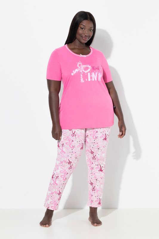 Pyjama motif nœuds, col rond et manches courtes