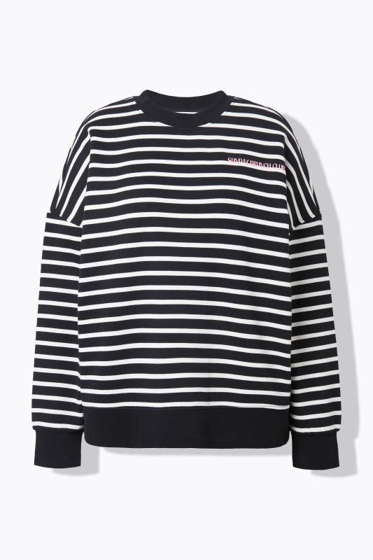 Sweat-shirt oversize à rayures, avec message
