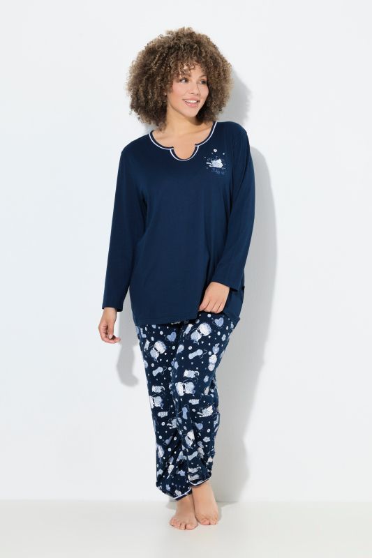 Pyjama avec col tunisien et manches longues, motif chats