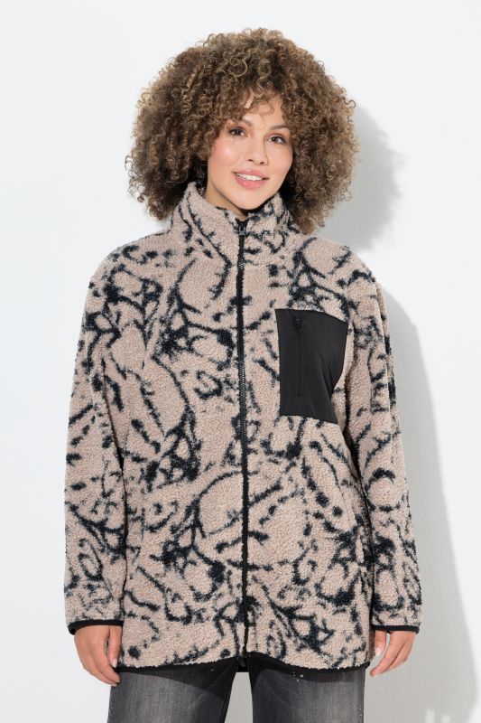 Veste polaire très douce à col montant, bords élastiques