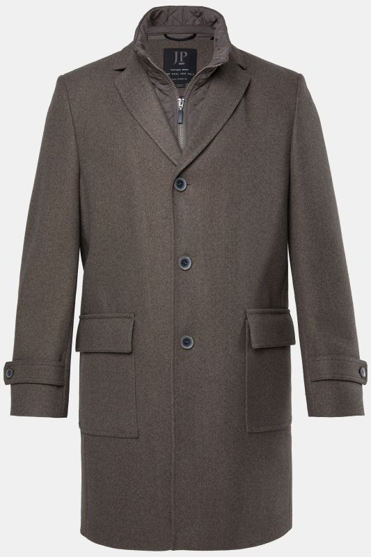 Manteau en laine mélangée JP 1880, finition FLEXNAMIC®, empiècement matelassé et col à revers- jusqu'au 7 XL