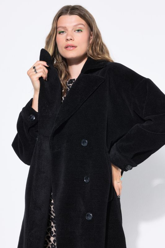 Manteau oversize à double patte de boutonnage et col à reversa