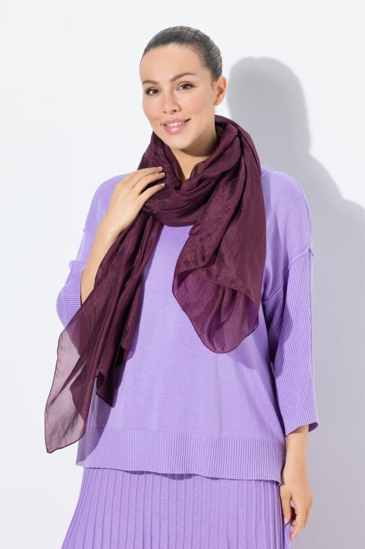 Écharpe en soie pure, longue et large