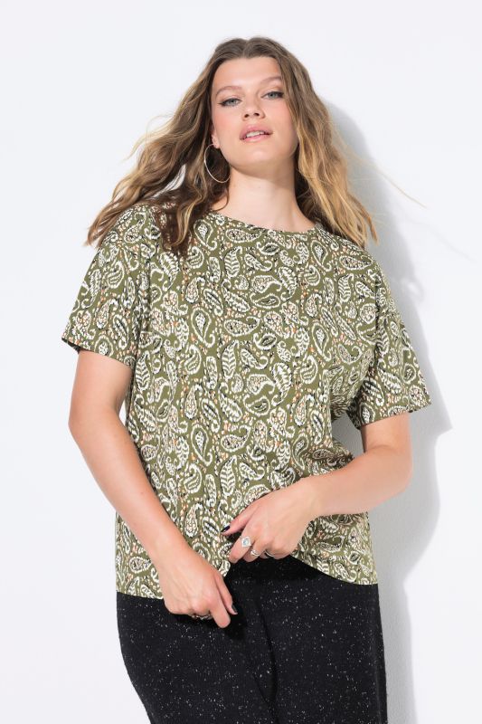 T-shirt oversize, imprimé cachemire
