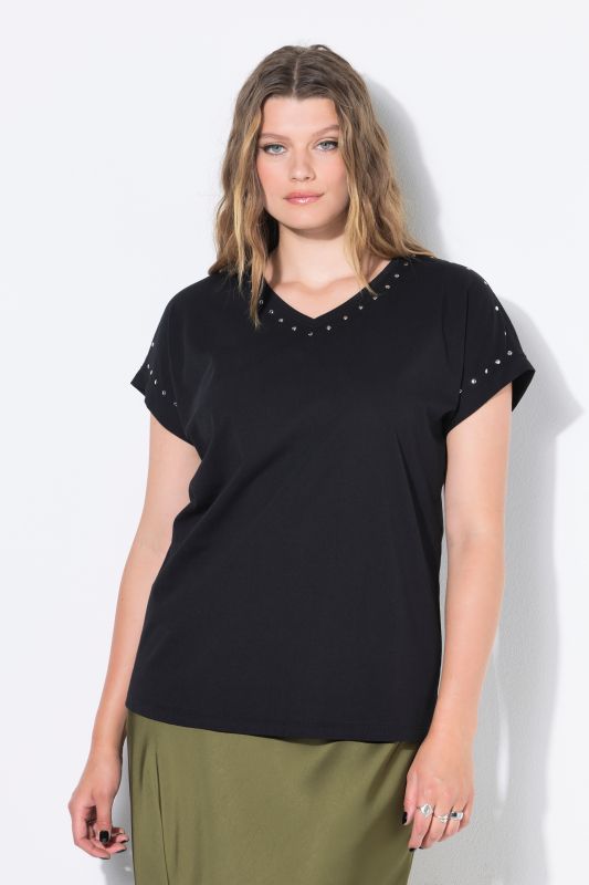 T-shirt oversize avec rivets, délavage acid washed