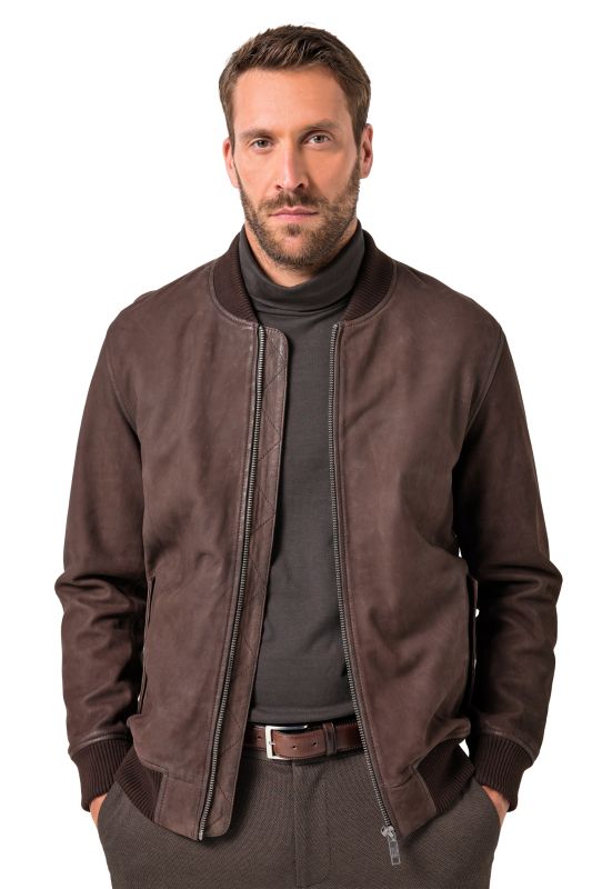 Blouson en cuir JP1880, en cuir d'agneau, encolure style veste teddy – jusqu'au 7 XL