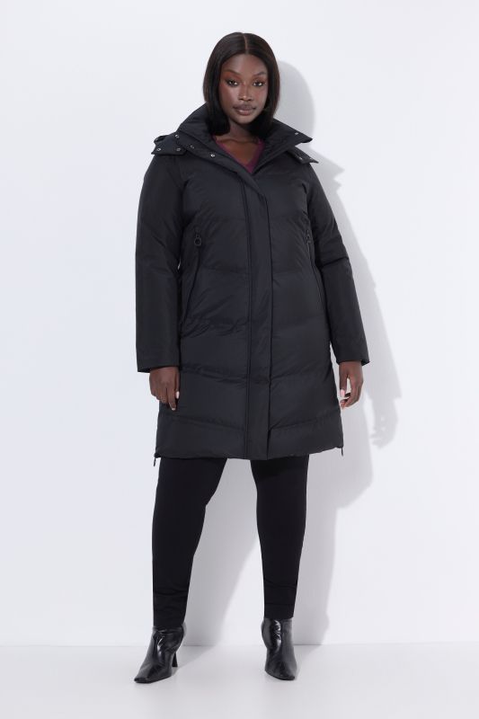 Manteau matelassé technique Sympatex à capuche, matière imperméable