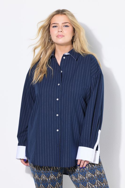 Chemisier rayé oversize, détails fantaisie