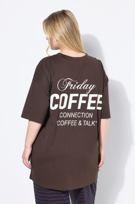 T-shirt oversize, imprimé Coffee dans le dos