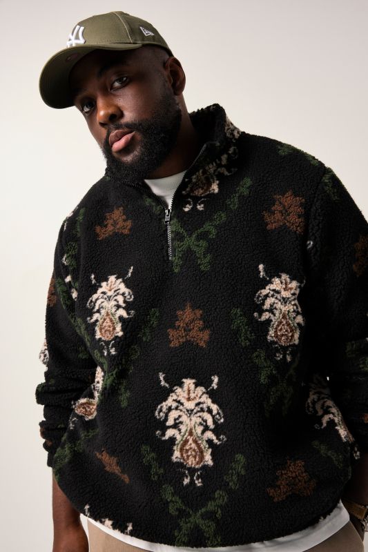 Pull camionneur STHUGE, polaire bouclée à motif - jusqu'au 8 XL