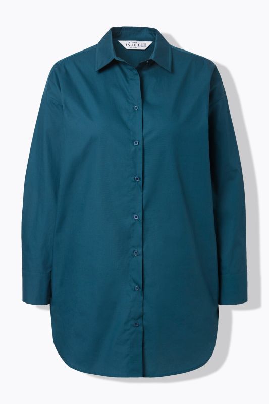 Bouse oversized à manches longues. Patte de boutonnage au dos