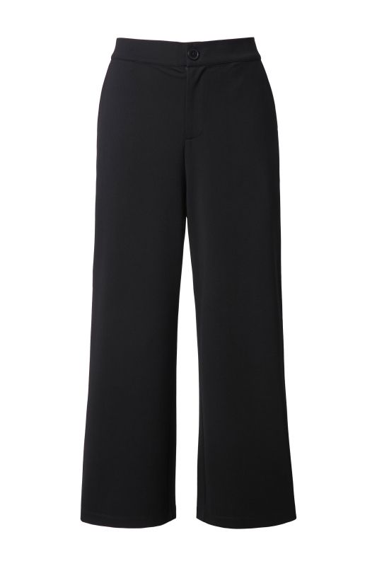 Pantalon de tailleur en jersey haut de gamme, coupe Wide Legs, taille haute