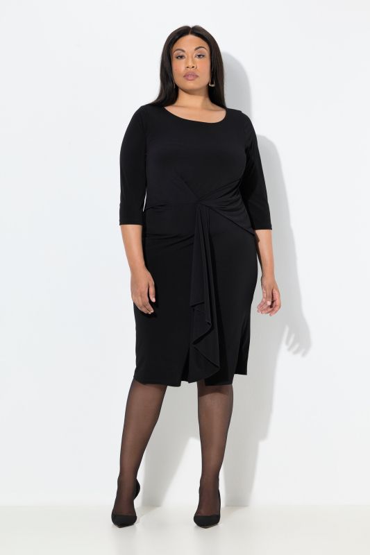 Robe midi sans manches avec drapé