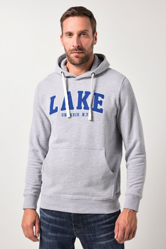 Sweat-shirt à capuche JP 1880, molleton, poche kangourou et flocages bouclés - jusqu'au 8 XL
