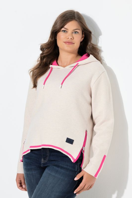 Sweat à capuche, maille double-face. Manches longues