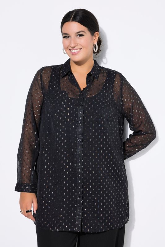 Chemisier coupe Wide Straight Shape, mousseline effet scintillant