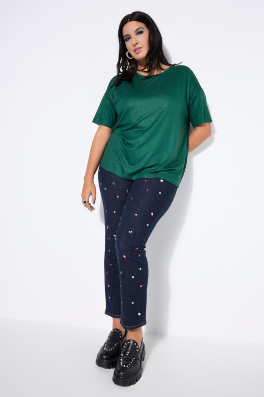 T-shirt oversize, revêtement brillant