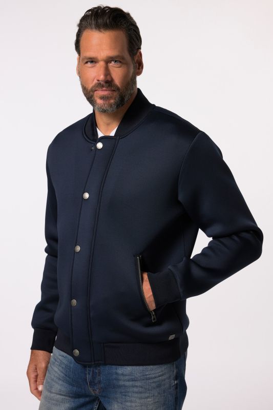 Veste en tissu cuba, col esprit blouson Teddy américain, fermeture à glissière